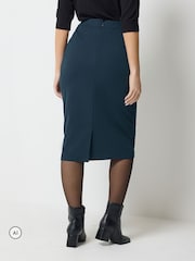 M&Co Blue Tab Detail Pencil Skirt - Image 3 of 6