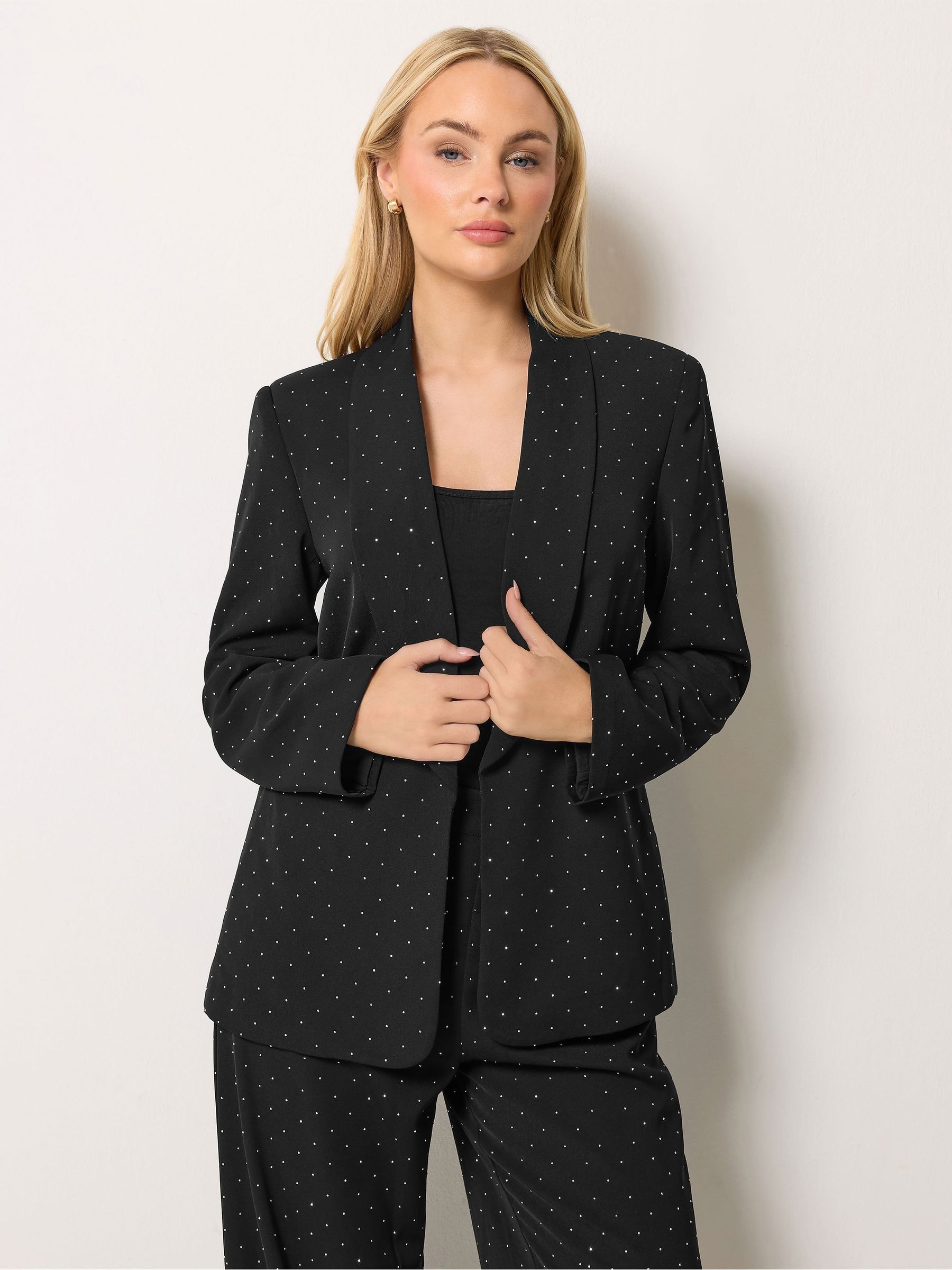 M&Co Women's Black Stud Embellished Blazer In | : Size 20 - Image 3