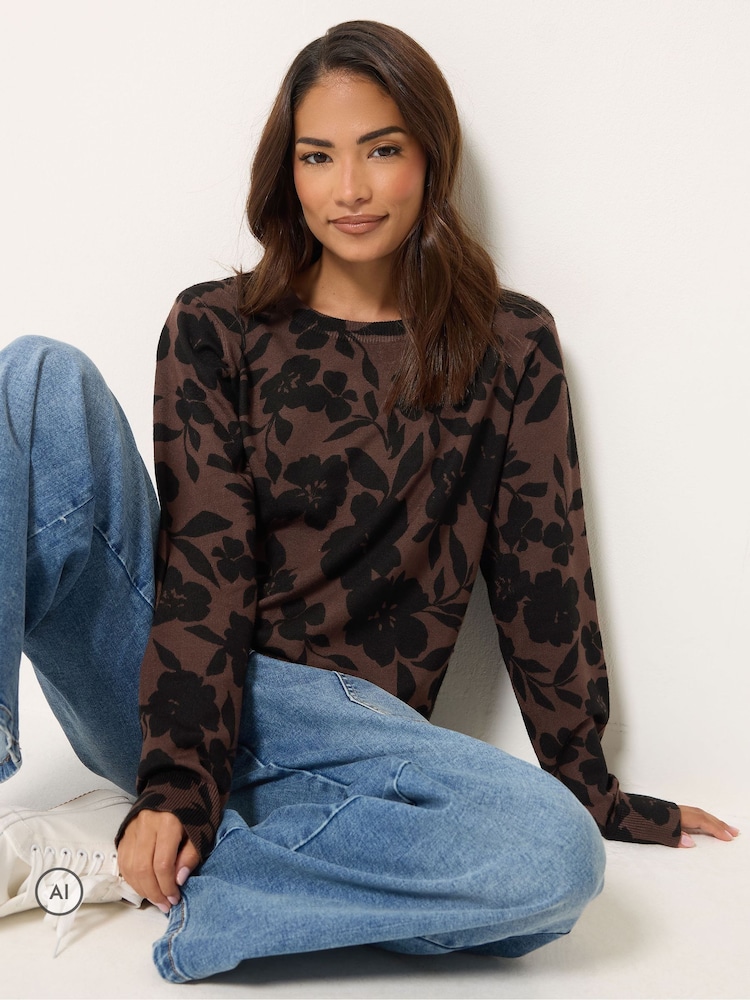 M&Co Petite Floral Printed Jumper - Bild 1 von 6 M&Co Petite Floral Printed Jumper - Bild 1 von 6