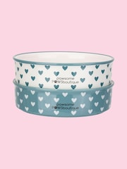 Pawsome Paws Boutique Set of 2 Blue Ceramic Pet Bowls - Image 2 of 5