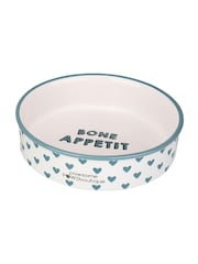 Pawsome Paws Boutique Set of 2 Blue Ceramic Pet Bowls - Image 3 of 5