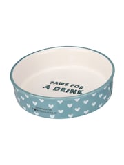 Pawsome Paws Boutique Set of 2 Blue Ceramic Pet Bowls - Image 4 of 5