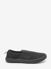Black Slip-On Plimsolls - Image 1 of 4