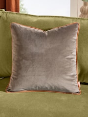 Furn Mocha/Pumpkin Meridian Velvet 45 x 45cm Cushion Cover - Image 1 of 6