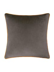 Furn Mocha/Pumpkin Meridian Velvet 45 x 45cm Cushion Cover - Image 3 of 6