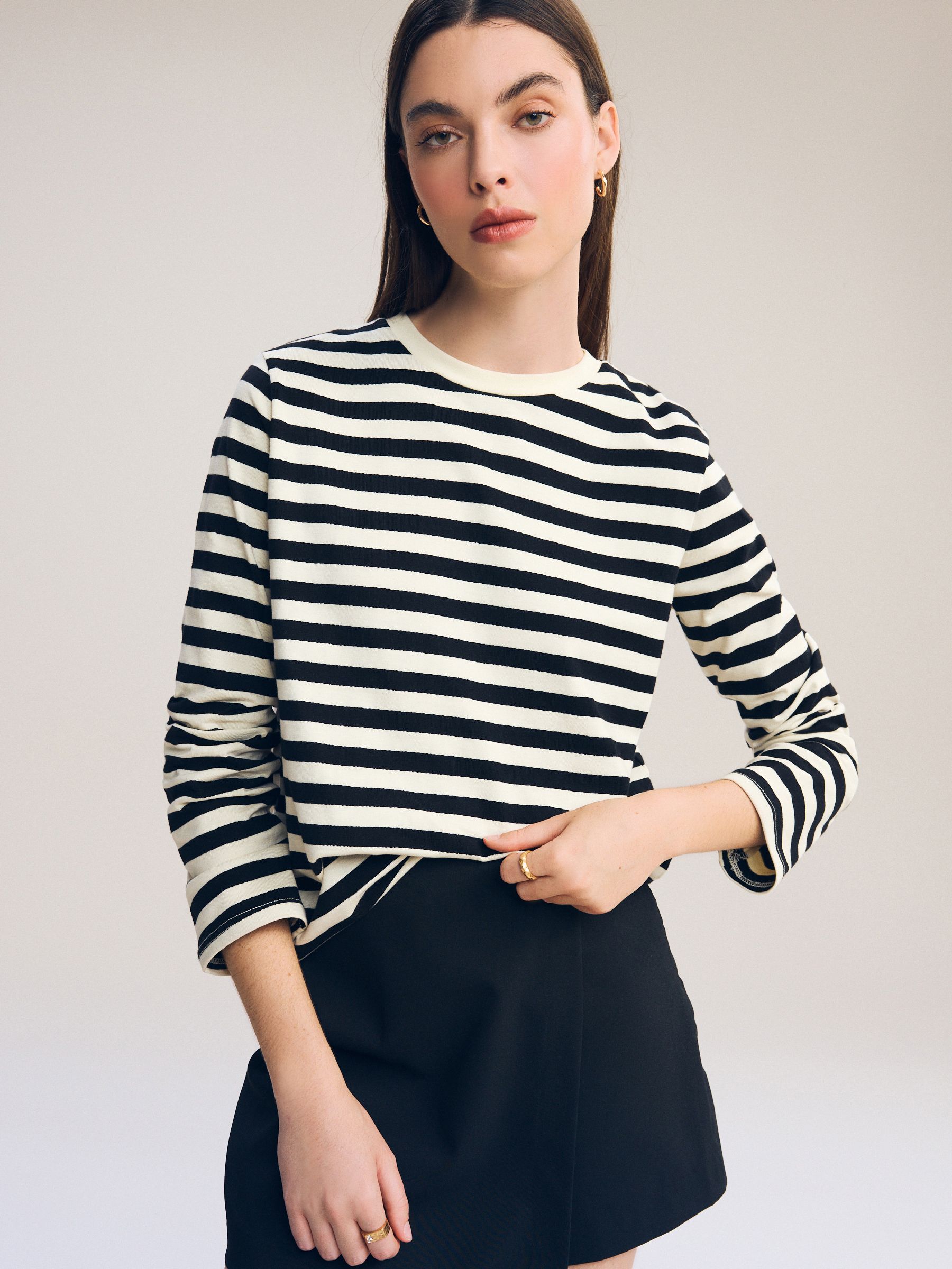 Striped shirt with skirt deals