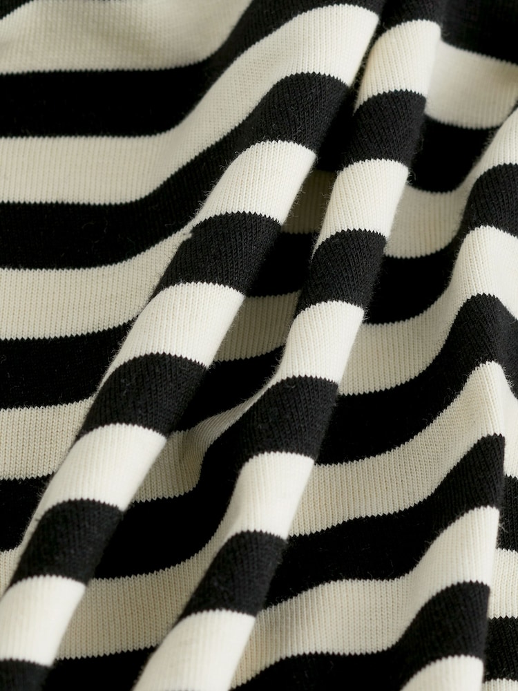 Noir/Écru rayé - Long Sleeve Heavyweight Crew Neck T-Shirt - Image 7 of 7
