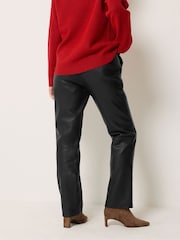 M&Co Black Premium Real Leather Trousers - Image 3 of 6