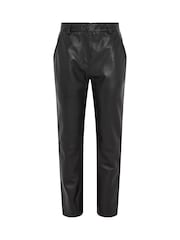 M&Co Black Premium Real Leather Trousers - Image 5 of 6