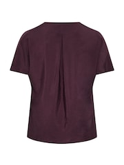 Yours Curve Purple V Grown On Sleeve Blouse - Image 6 of 6