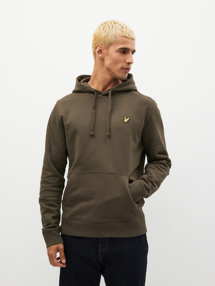 Lyle & Scott Olive Green Pullover Hoodie - Image 1 of 4