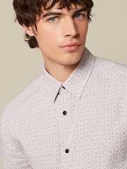 White 100% Cotton Textured Short Sleeve Shirt - Image 1 of 7