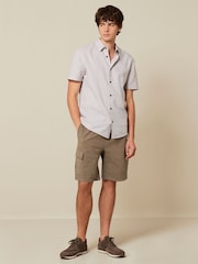White 100% Cotton Textured Short Sleeve Shirt - Image 2 of 7