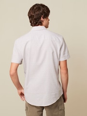 White 100% Cotton Textured Short Sleeve Shirt - Image 3 of 7