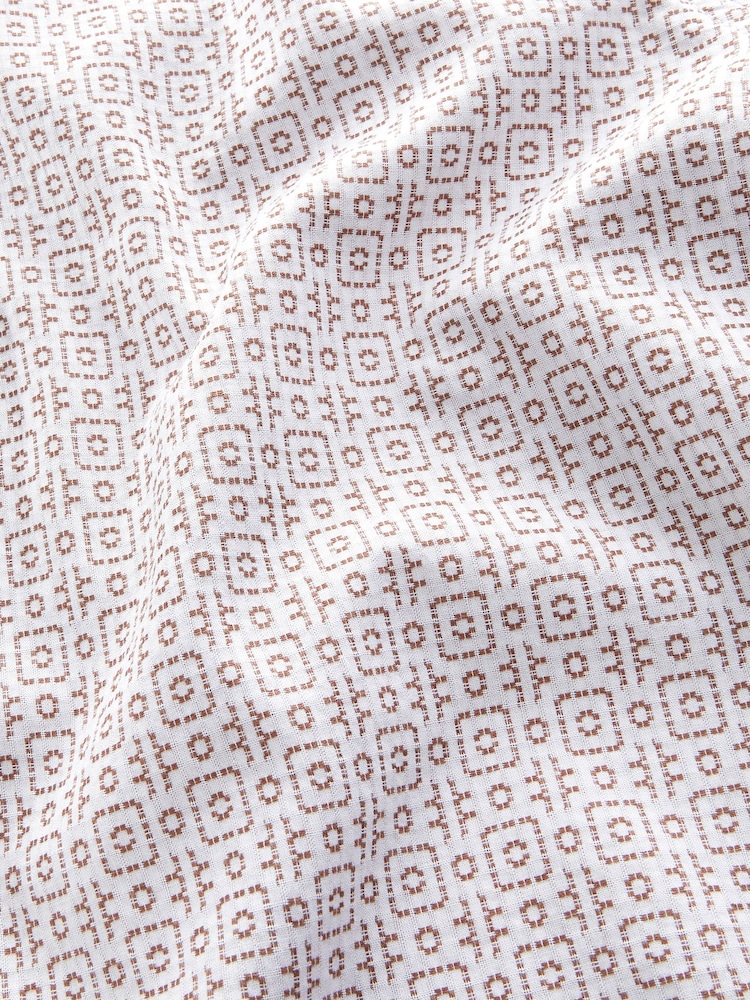 White 100% Cotton Textured Short Sleeve Shirt - Image 7 of 7