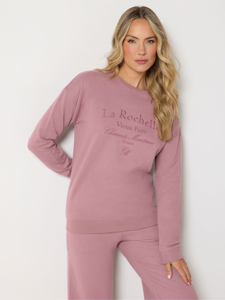 Long Tall Sally Crew Neck Embroidered Logo Sweatshirt - Bild 1 von 6