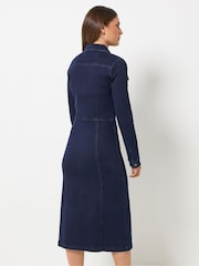Long Tall Sally Blue Button Denim Midi Dress - Image 3 of 6