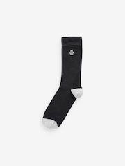 Jeff Banks Black Recycled Cotton Classsic Crown Logo Socks 7 Pack - Image 2 of 8