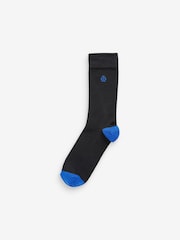 Jeff Banks Black Recycled Cotton Classsic Crown Logo Socks 7 Pack - Image 3 of 8
