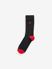 Jeff Banks Black Recycled Cotton Classsic Crown Logo Socks 7 Pack - Image 5 of 8