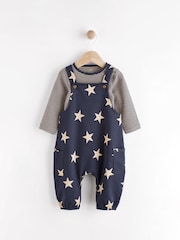 Navy Blue Star Jersey Baby Dungarees And Bodysuit (0mths-2yrs) - Image 1 of 10