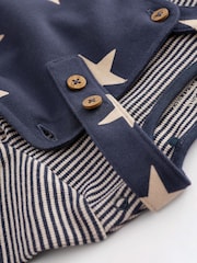 Navy Blue Star Jersey Baby Dungarees And Bodysuit (0mths-2yrs) - Image 10 of 10