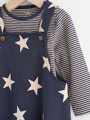 Navy Blue Star Jersey Baby Dungarees And Bodysuit (0mths-2yrs) - Image 4 of 10
