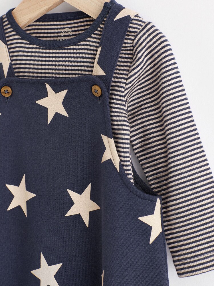 Navy Blue Star Jersey Baby Dungarees And Bodysuit (0mths-2yrs) - Image 4 of 10