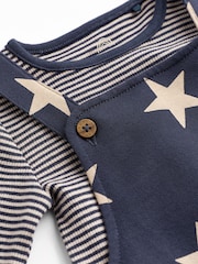 Navy Blue Star Jersey Baby Dungarees And Bodysuit (0mths-2yrs) - Image 5 of 10