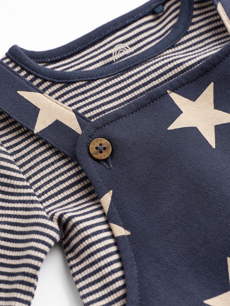 Navy Blue Star Jersey Baby Dungarees And Bodysuit (0mths-2yrs) - Image 5 of 10
