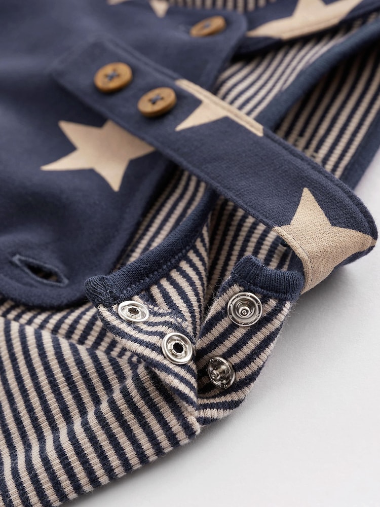 Navy Blue Star Jersey Baby Dungarees And Bodysuit (0mths-2yrs) - Image 6 of 10