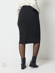M&Co Black Tab Detail Scuba Pencil Skirt - Image 3 of 6