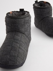 Black Chunky Knit Slipper Boots - Image 4 of 5