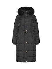 Melns - M&Co glamūrīgs midi mētelis ar jostu - Attēls 5 no 6