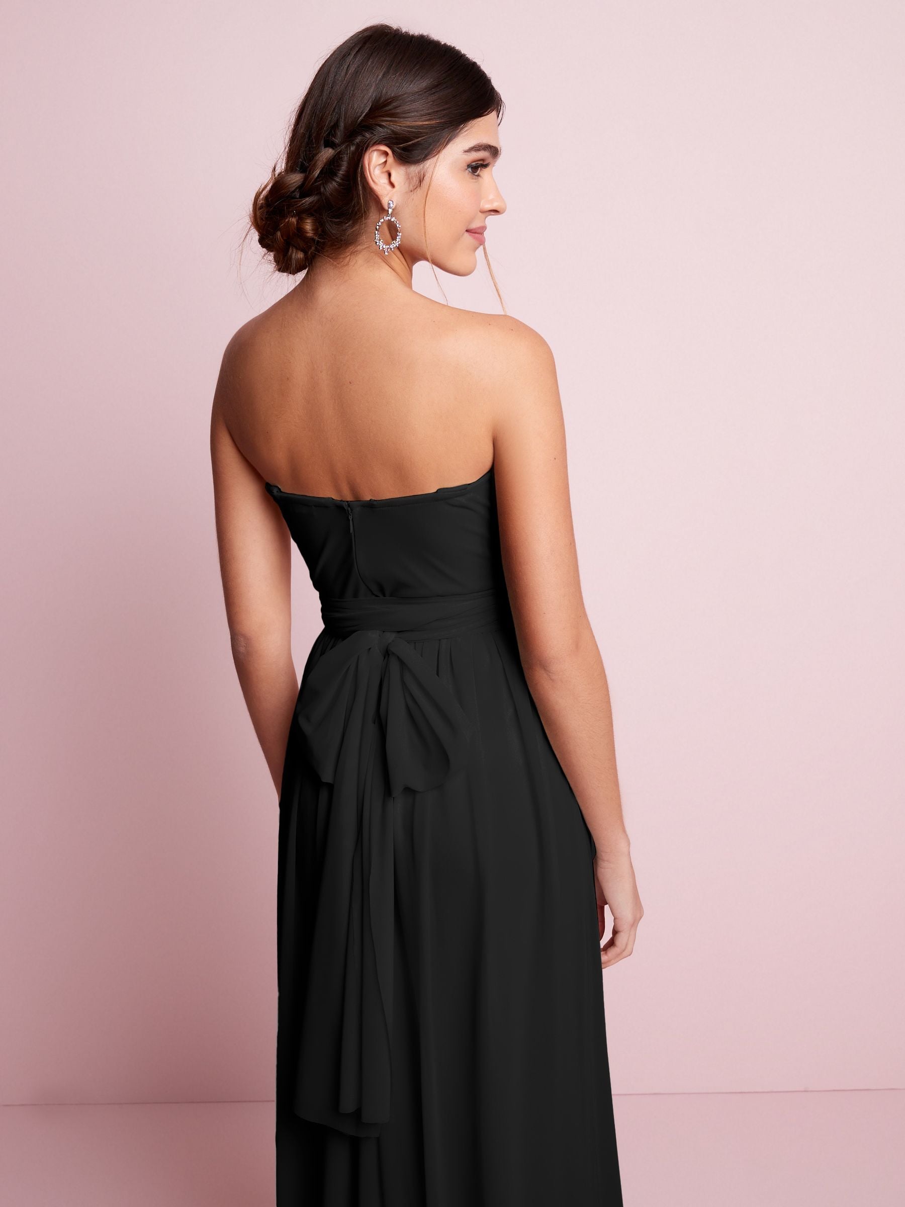 Buy Black Mesh Multiway Bridesmaid Wedding Maxi Dress from