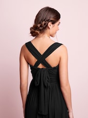Black Mesh Multiway Bridesmaid Wedding Maxi Dress - Image 7 of 9