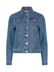 M&Co Blue Button Detail Denim Jacket - Image 5 of 6