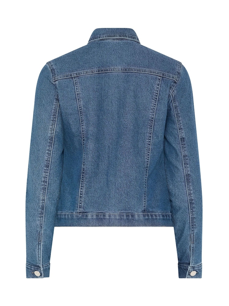 M&Co Blue Button Detail Denim Jacket - Image 6 of 6