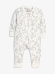 The Little Tailor Baby Front Zip Soft 100% Cotton Sleepsuit - Image 1 of 6