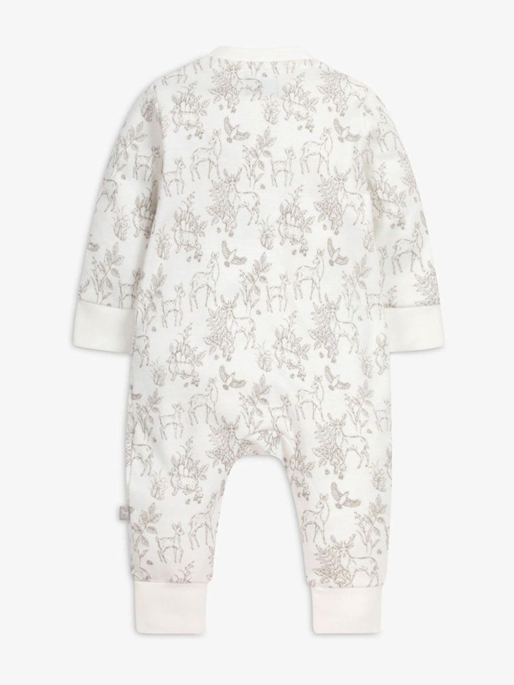 The Little Tailor Baby Front Zip Soft 100% Cotton Sleepsuit - Image 2 of 6