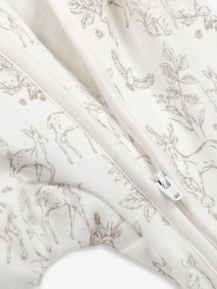 The Little Tailor Baby Front Zip Soft 100% Cotton Sleepsuit - Image 4 of 6
