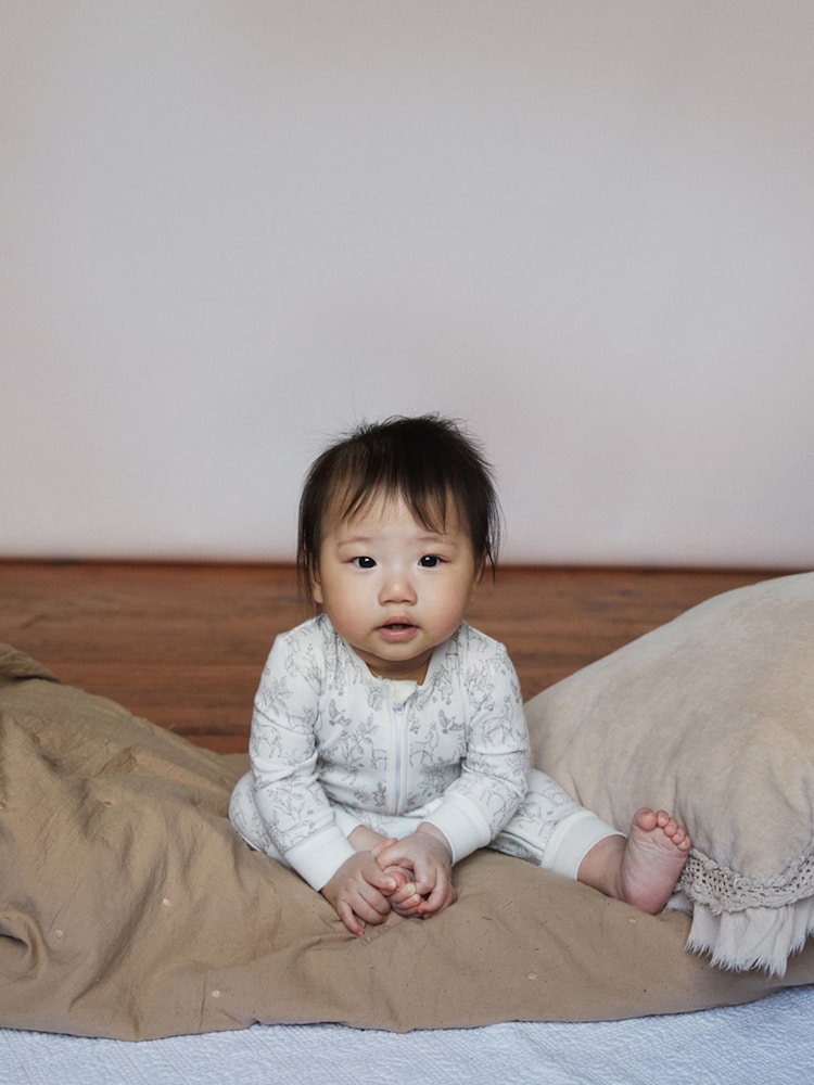 The Little Tailor Baby Front Zip Soft 100% Cotton Sleepsuit - Image 5 of 6