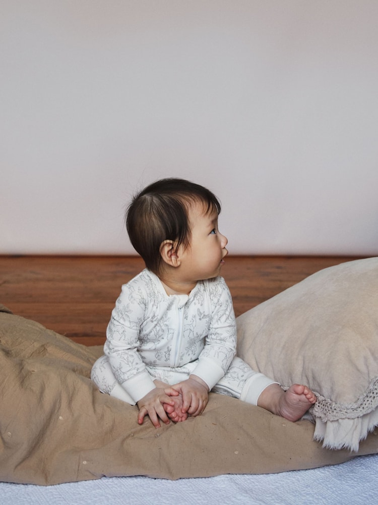 The Little Tailor Baby Front Zip Soft 100% Cotton Sleepsuit - Image 6 of 6