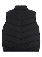 Lyle & Scott Girls Lightweight Chevron Quilt Black Gilet - Image 5 of 6