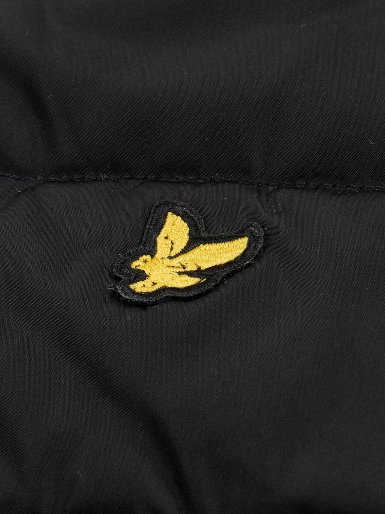 Lyle & Scott Girls Lightweight Chevron Quilt Black Gilet - Image 6 of 6