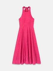 Mint Velvet Pink Linen Blend Halter Midi Dress - Image 6 of 7