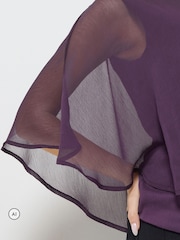 M&Co Purple Chiffon Cape Top - Image 4 of 6