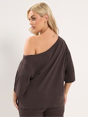 Yours Curve Brown Off Shoulder T-Shirt - Image 3 of 6