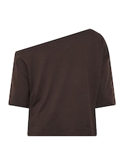 Yours Curve Brown Off Shoulder T-Shirt - Image 6 of 6