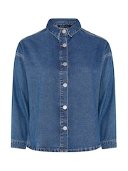Bleu - Chemise en denim Yours Curve - Image 6 sur 7